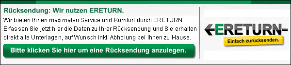 ERETURN Rücksendeservice - Erfassen Sie jetzt hier die Daten zu Ihrer Rücksendung und Sie erhalten direkt alle Unterlagen, auf Wunsch inkl. Abholung bei Ihnen zu Hause.